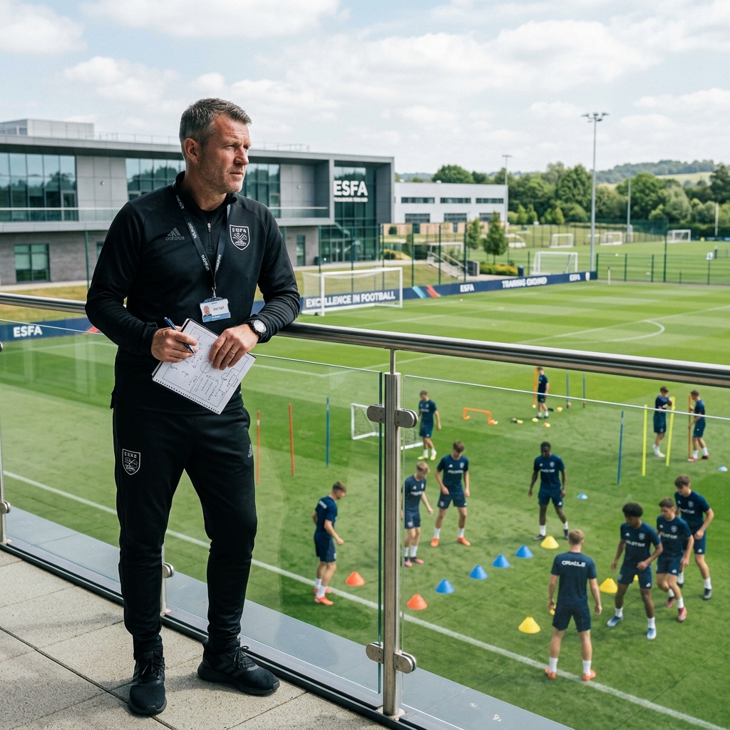 A professional football scout taking notes